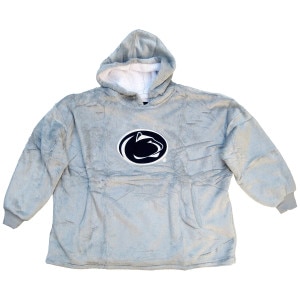 oversized sherpa fleece gray hoodie with Penn State Athletic Logo